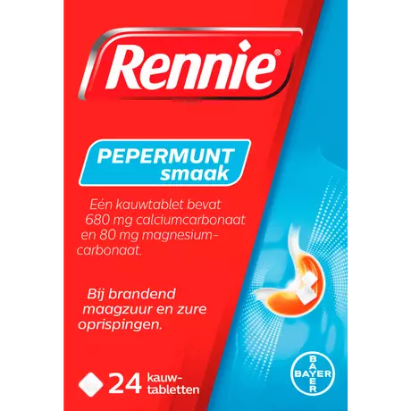 Rennie Pepermunt Kauwtabletten Bij Brandend Maagzuur 24 stuks