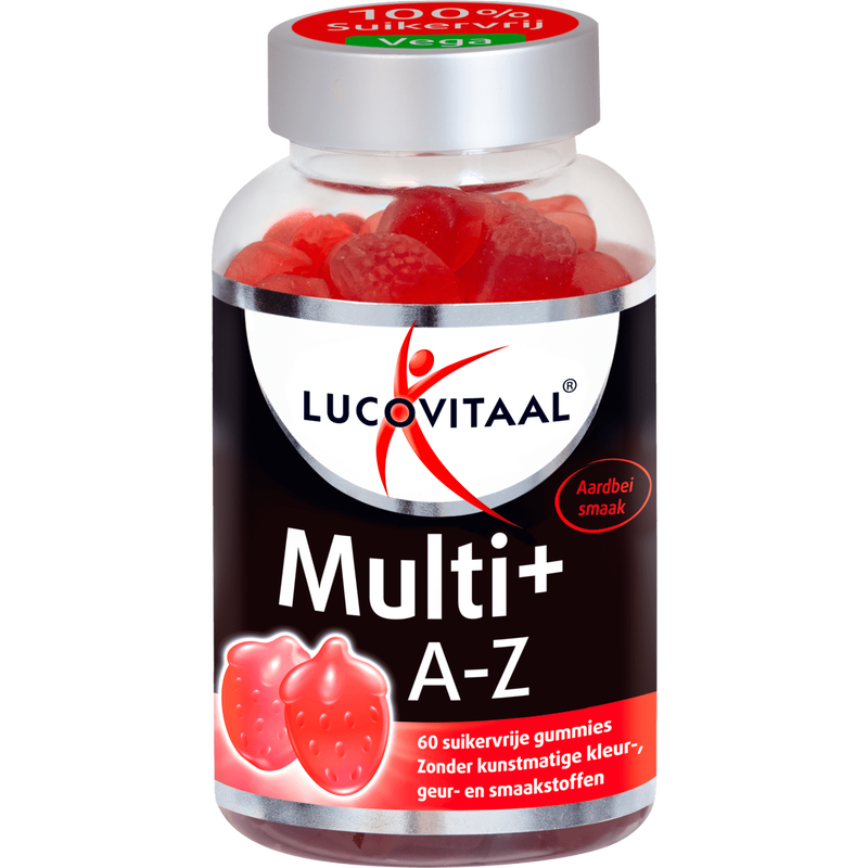 Lucovitaal Multi+ A-Z Suikervrij Gummies Aardbei 60 stuks