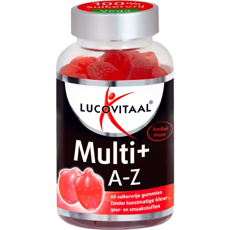 Lucovitaal Multi+ A-Z Suikervrij Gummies Aardbei 60 stuks