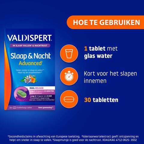 Valdispert Slaap en Nacht Advanced 30 Stuks