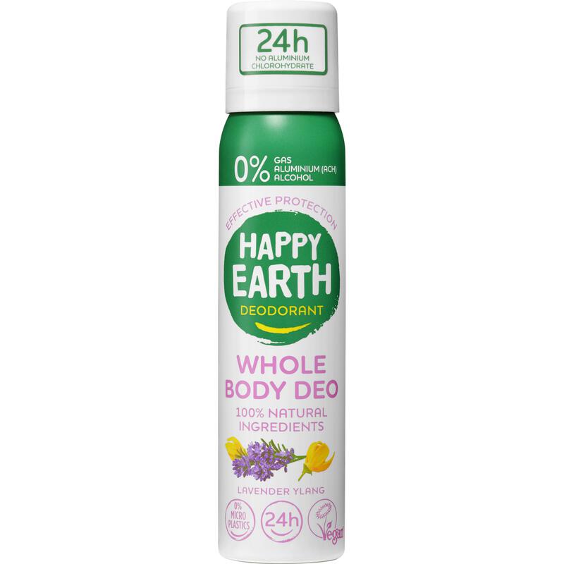 Happy Earth 100% Natural Whole Body Lavender Ylang Deodorant Spray 100 ML