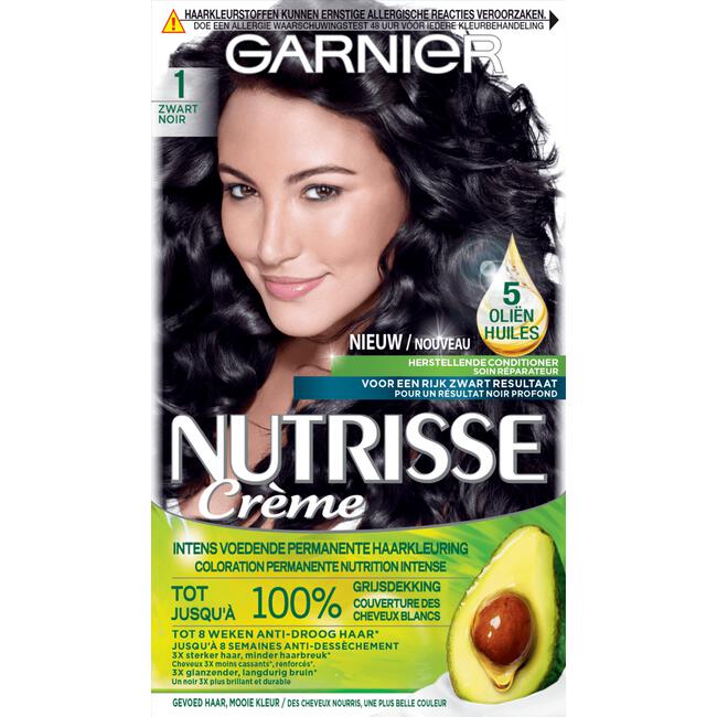 Garnier Nutrisse Crème Permanente Haarverf 1 Zwart