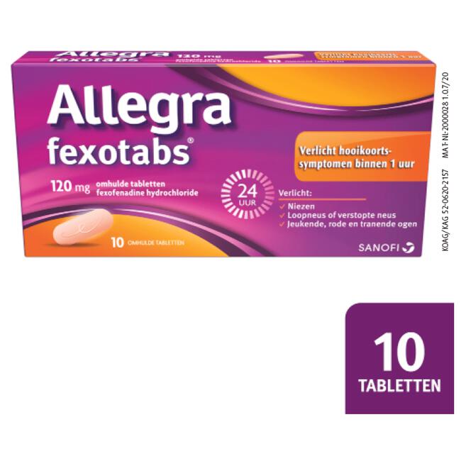 Allegra Fexotabs Hooikoortstabletten 10 Tabletten