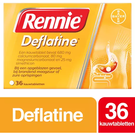 Rennie Deflatine Opgeblazen Gevoel Of Winderigheid Kauwtabletten 36 stuks