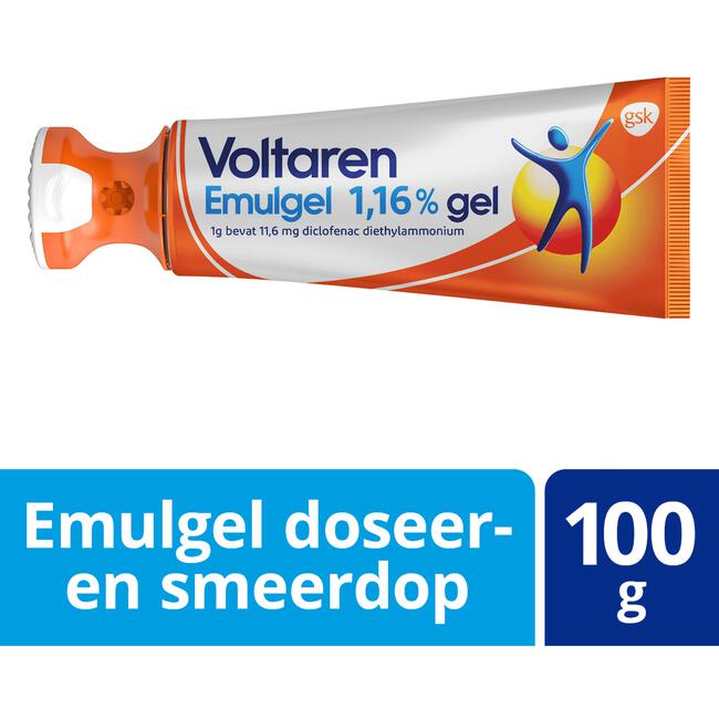 Voltaren Emulgel 1,16% (Diclofenac) Met Doseer- En Smeerdop Bij Gewrichtspijn In Knie En Vinger 100 GR