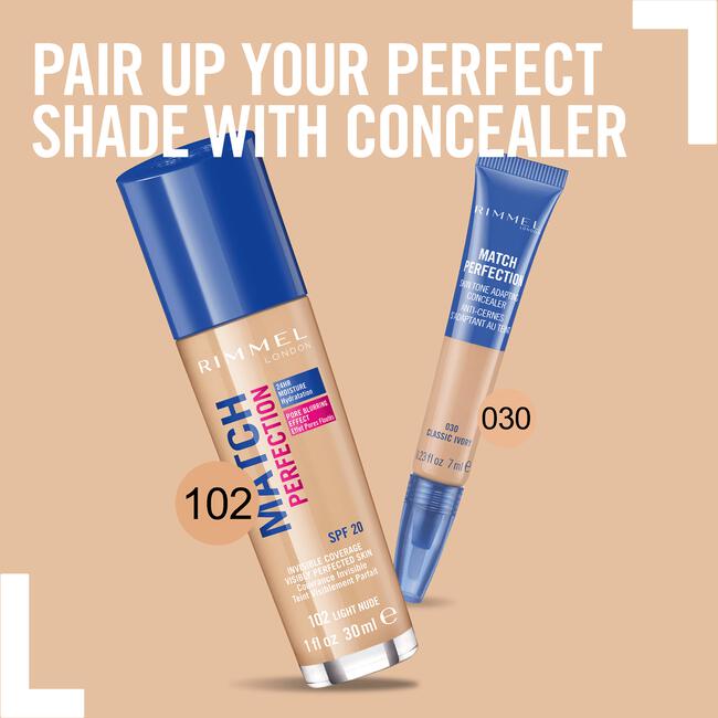 Rimmel London Match Perfection Foundation 102 Light Nude