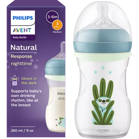 Philips Avent Natural Response Babyfles Nighttime 3M+ SCY903/81 260 ML