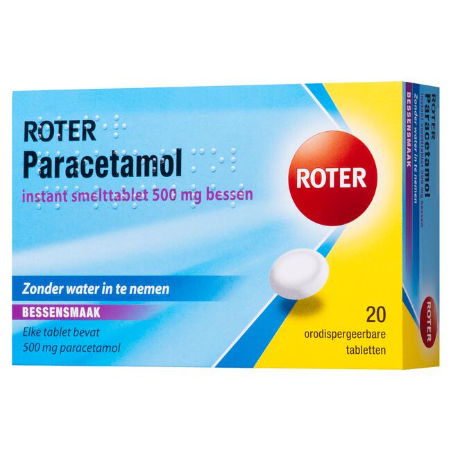 Roter Paracetamol smelttablet 500 mg 20 tabletten