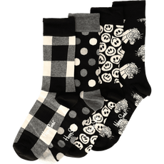 Happy Socks Giftbox 4 Pack Black White