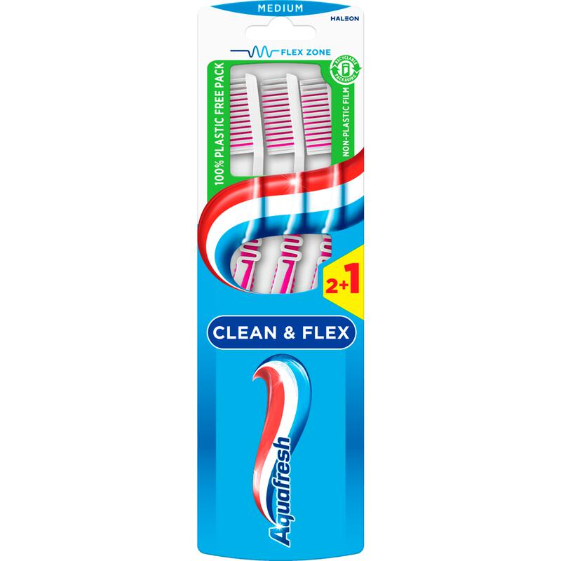 Aquafresh Clean & Flex Medium Tandenborstels 3 stuks