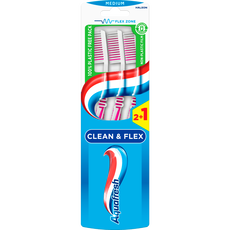 Aquafresh Clean & Flex Medium 2+1 Tandenborstel - 3 stuks