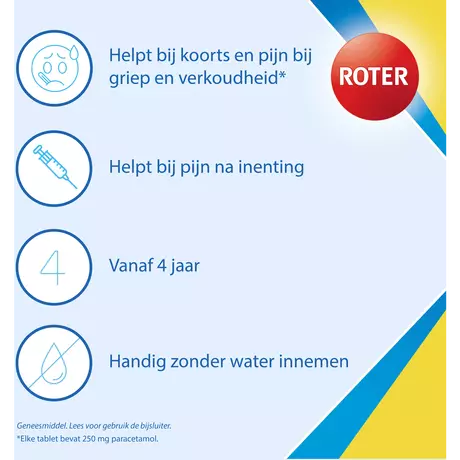 Roter Paracetamol 250 MG Junior Smelttabletten 20 stuks