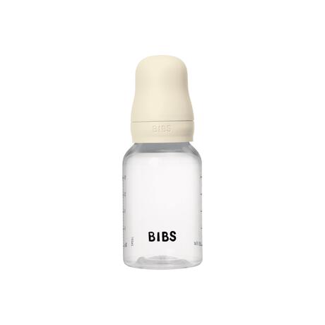 BIBS Babyfles 150 ML Ivory met Latex speen en opvouwbaar trechtertje