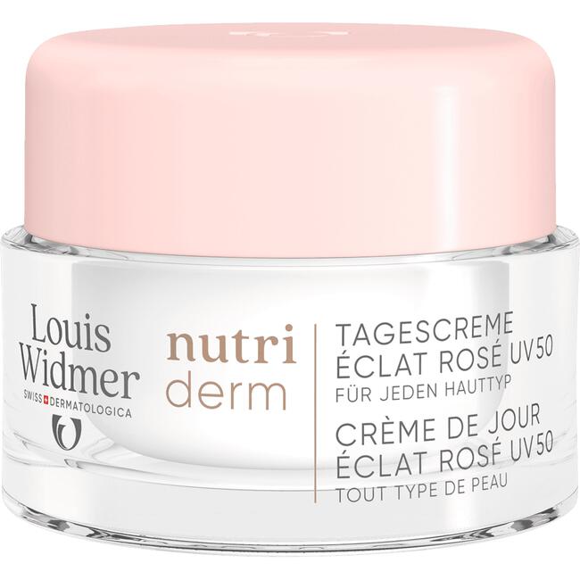 Louis Widmer Nutriderm Dagcrème Éclat Rosé UV SPF 50 Licht Geparfumeerd 50 ML
