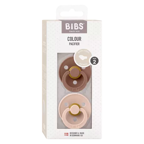 BIBS Colour Fopspeen Anatomisch Latex Maat 2 Woodchuck/Blush 2 stuks
