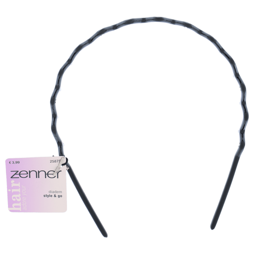 Zenner Diadeem Zigzag 3CM Zwart