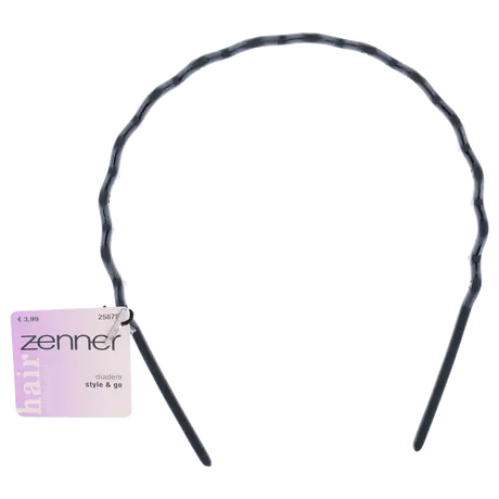 Zenner Diadeem Zigzag 3CM Zwart