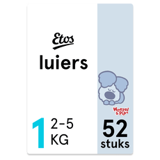 Etos Woezel & Pip Luiers Newborn Maat 1 2-5 kg 52 stuks