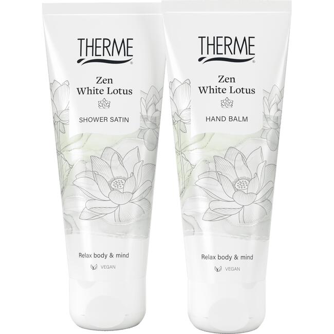 Therme Zen White Lotus Shower Satin & Hand Balm set