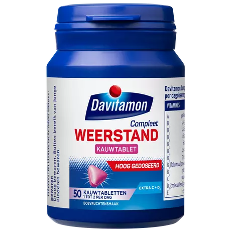 Davitamon Compleet Weerstand Vitamine C & D3 Forte Kauwtabletten 50 stuks