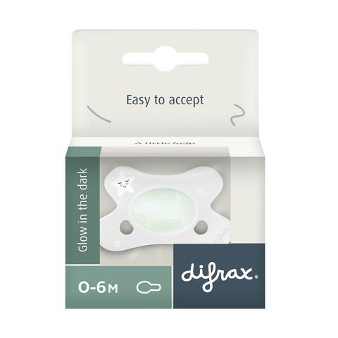 Difrax Fopspeen Natural 0-6 M Glow In The Dark 