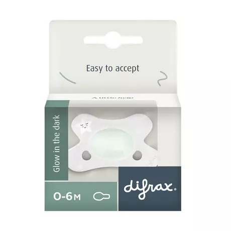 Difrax Fopspeen Natural 0-6M Glow In The Dark