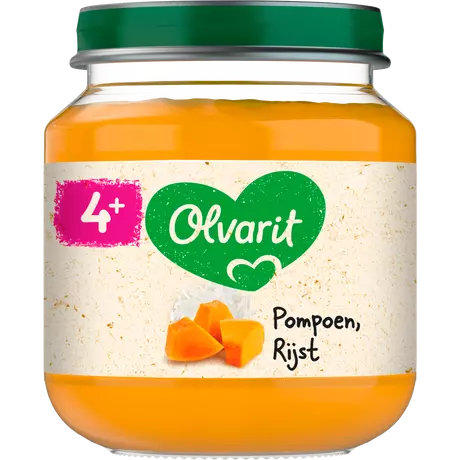 Olvarit Pompoen Rijst 4+ Maanden 125 gram