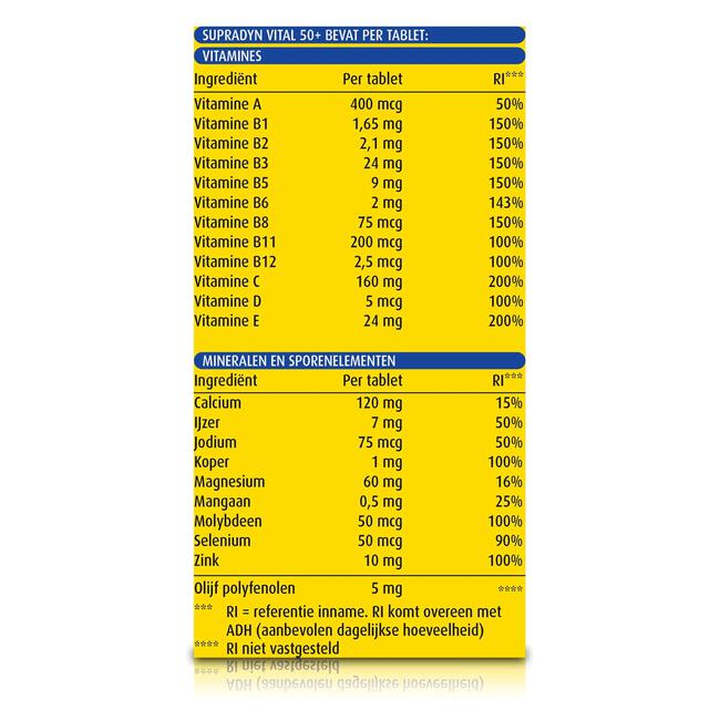Supradyn Vital 50+ multivitamines voor vijftigplussers 35 tabletten