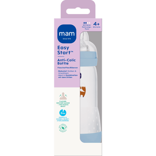 MAM Easy Start Anti-Colic Babyfles Blauw 320 ML