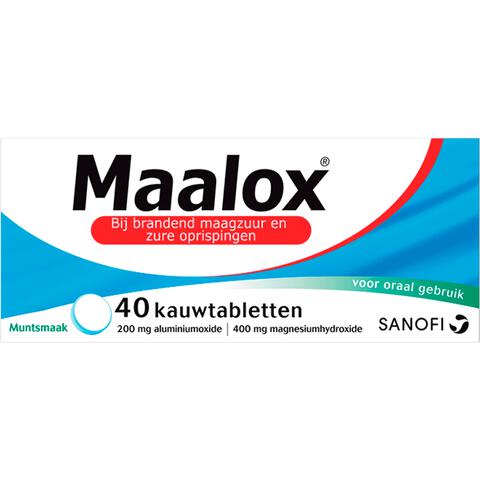 Maalox Kauwtabletten Muntsmaak Bij Brandend Maagzuur 40 Kauwtabletten