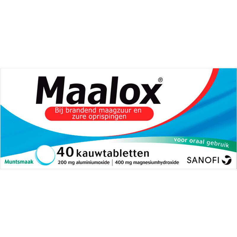 Maalox Muntsmaak Bij Brandend Maagzuur Kauwtabletten 40 stuks