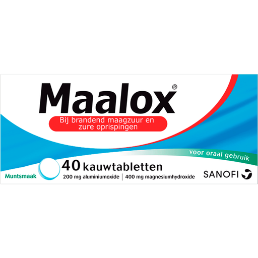 Maalox Muntsmaak Bij Brandend Maagzuur Kauwtabletten 40 stuks