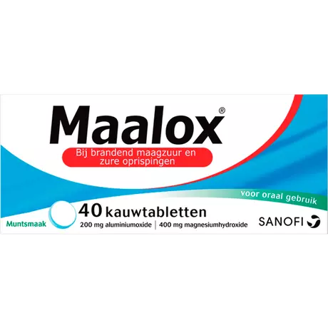 Maalox Muntsmaak Bij Brandend Maagzuur Kauwtabletten 40 stuks