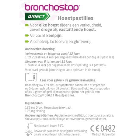 Bronchostop Direct Hoestpastilles bij Keelpijn 20 Stuks