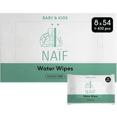 Naïf Plasticvrije Water Billendoekjes 8x54 stuks