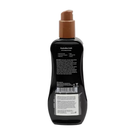 Australian Gold Tan & Protect Instant Bronzer Zonnebrand Spray Gel SPF50 237 ML