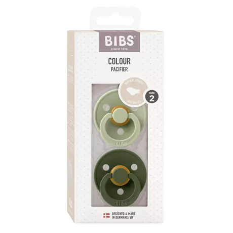 BIBS Colour Fopspeen Anatomisch Latex Maat 2 Sage/Hunter Green 2 stuks
