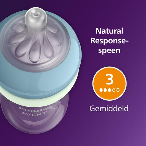 Philips Avent Natural Response Babyfles Nighttime 3M+ SCY903/81 260 ML