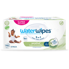 WaterWipes Snoetendoekjes Plasticvrij Gevoelige Huid Voordeeldoos 9x60