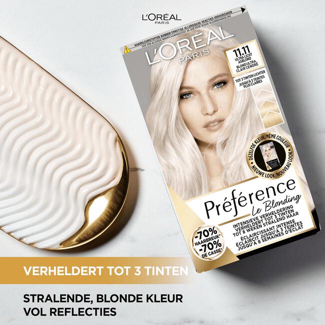 L'Oréal Paris Préférence Le Blonding Permanente Haarverf 11.21 Ultra Licht Parelmoer Asblond