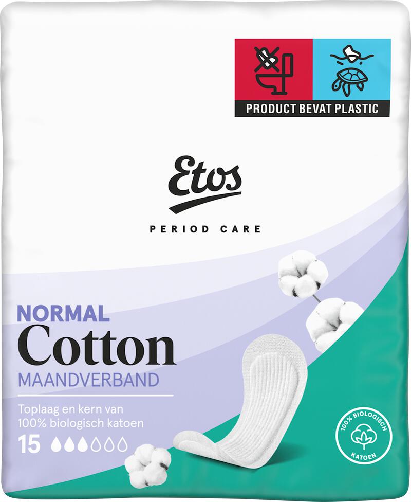 Etos Ultra Normal 100% Katoen Maandverband 15 stuks