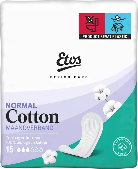 Etos Ultra Normal 100% Katoen Maandverband 15 stuks