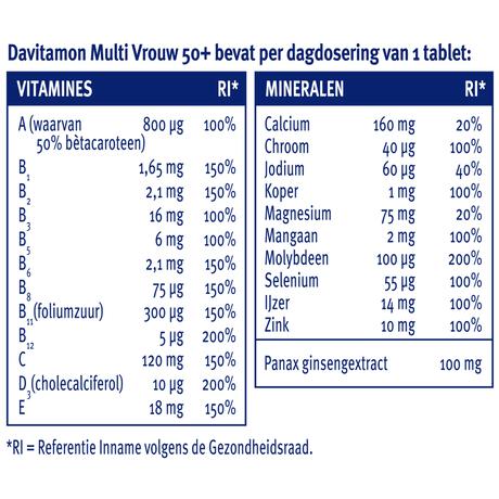 Davitamon Multi Vrouw 50+ 60 stuks
