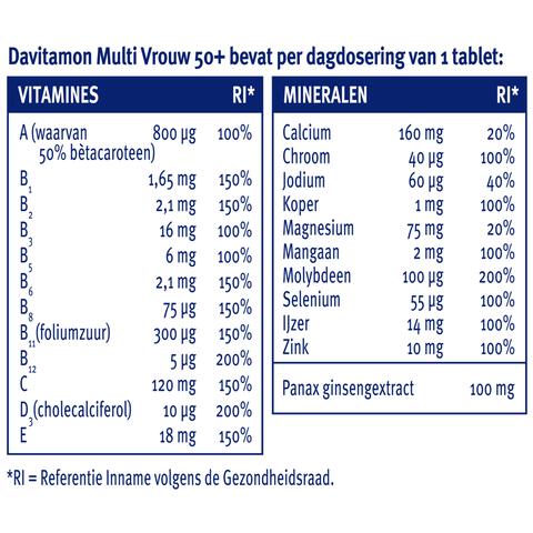 Davitamon Multi Vrouw 50+ 60 stuks