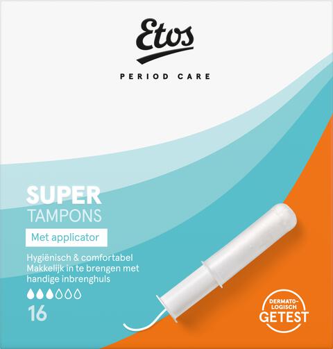 Etos Tampons Super Met Applicator 16 stuks