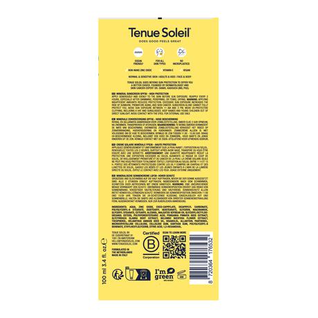 Tenue Soleil Zonnecrème SPF30 100 ML