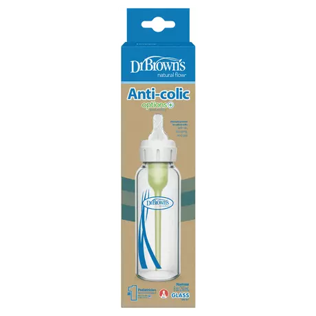 Dr. Brown’s Options+ Anti-Colic Smalle Halsfles Glas 250 ML