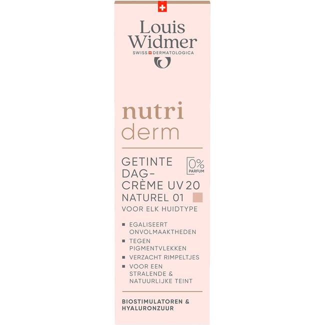 Louis Widmer Nutriderm Getinte Dagcrème UV SPF 20 Naturel 01 Zonder Parfum 30 ML