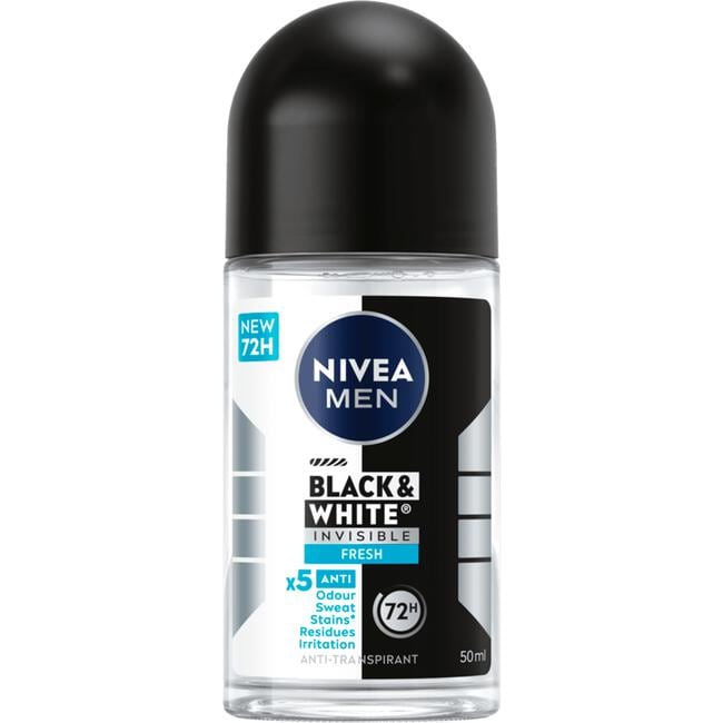 NIVEA MEN Black & White Invisible Fresh Deodorant Roller 50 ML