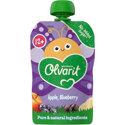 Olvarit Knijpfruit Appel Banaan Zwarte Bes 12+ Maanden 100 gram